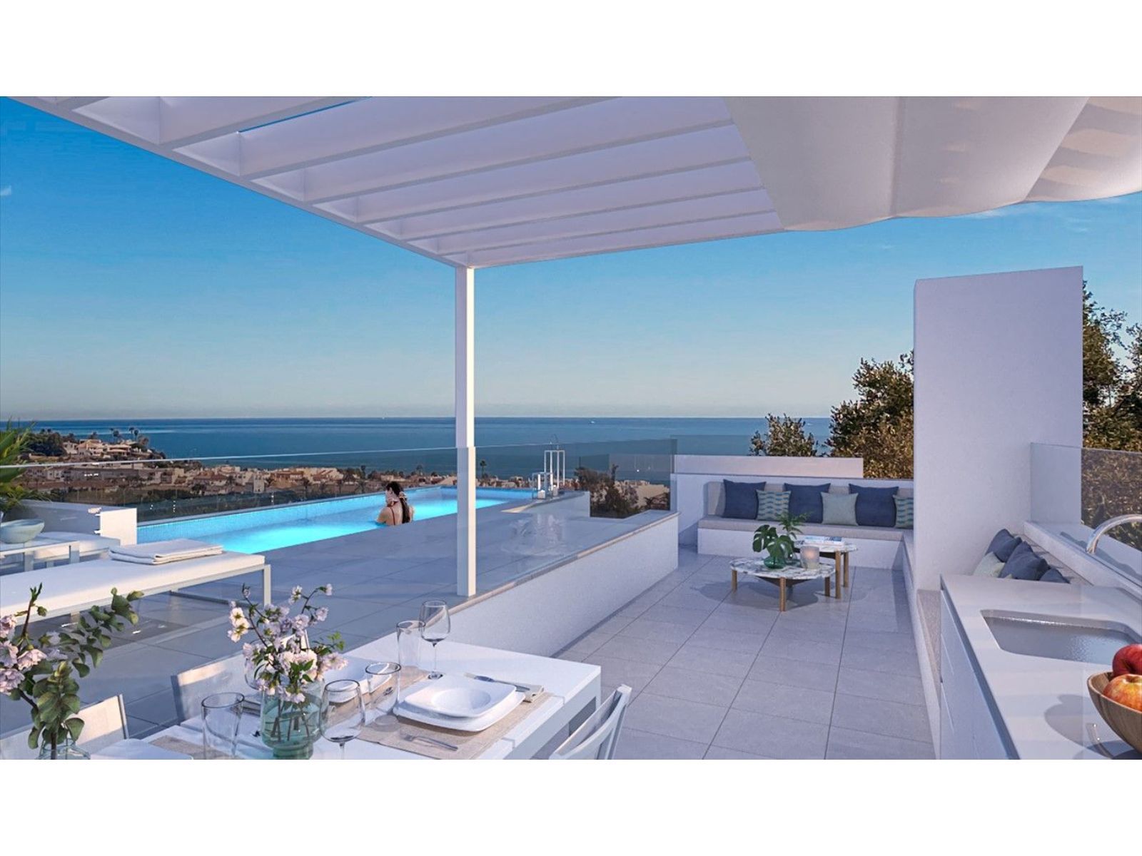 05 white outdoor terrace pool view